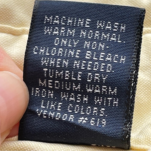 Land’s End Dress Shirt Button Down Collar Short Sleeves Yellow Size 16-1/2. - Picture 8 of 10